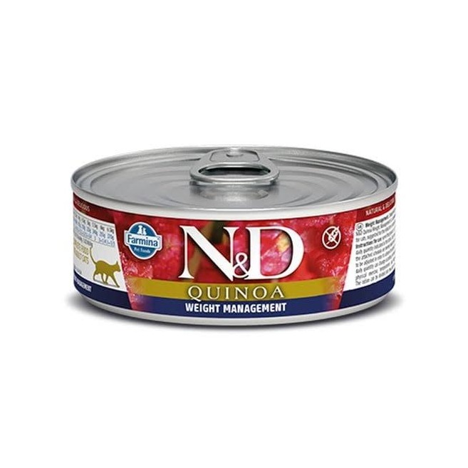 Farmina N&D cat QUINOA weight managment konzerva 80 g